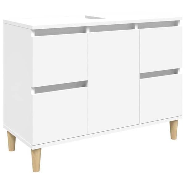 Maison Exclusive - Hvid vaskemøbel 80x33x60 cm ingeniørtræ
