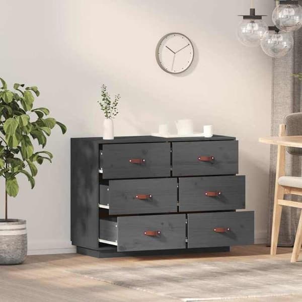 Maison Exclusive - Buffé Grå 100x40x75 cm Massivt furu