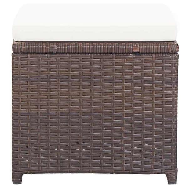 Maison Exclusive - Trädgårdsstolar set om 4 med kuddar i flätad resin Brun brun