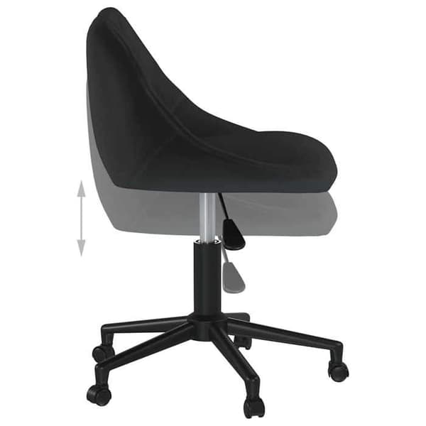 Maison Exclusive - Sort velour kontorstol med drejefunktion Svart