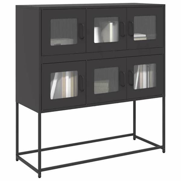 Maison Exclusive - Buffet sort 100,5x39x107 cm koldvalset stål