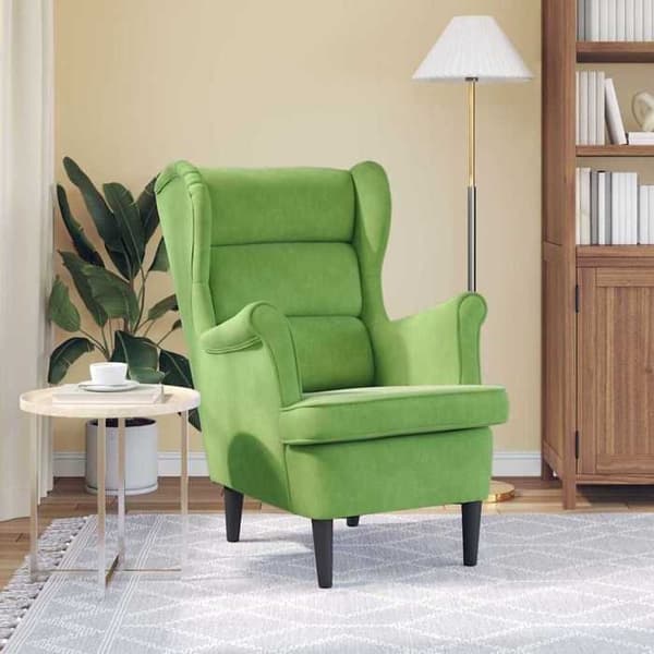 Stol - EKSKLUSIV HUS - Lys grøn - Velour - Krydsfiner - 1 plads Ljusgrön