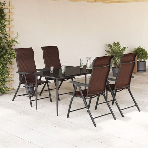 Maison Exclusive - Fällbara stolar 4 delar i polyrotin brun brun
