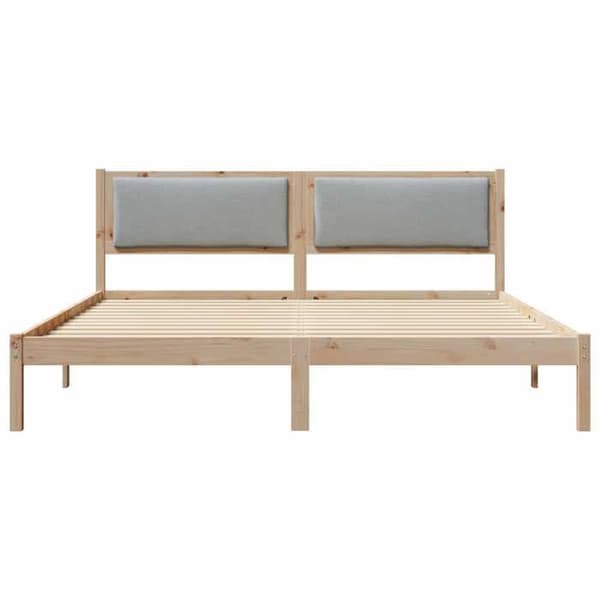 Maison Exclusive - Sängram Ljusgrå 180 x 200 cm Massivt trä