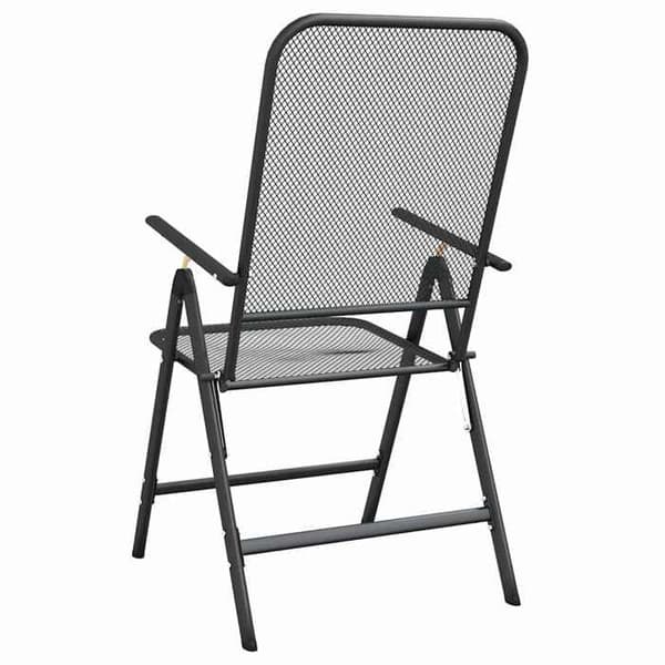 Maison Exclusive - Fällbara stolar, set om 2, i antracitgrå expanderad metallnät antracit