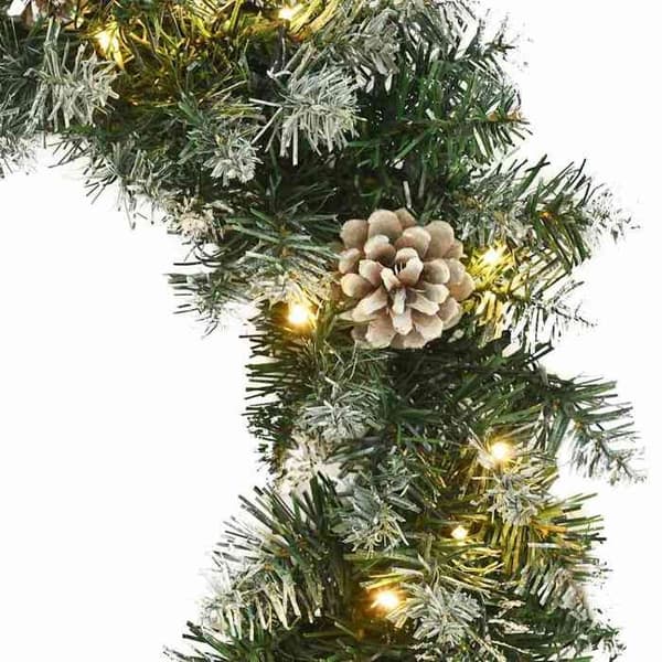 Maison Exclusive - Julkrans med LED-lampor Grön 60 cm PVC Grön