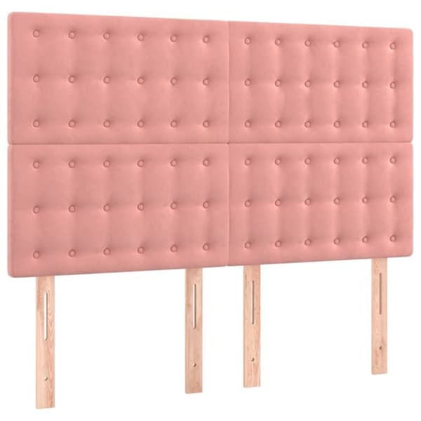 Maison Exclusive - LED-päätyruutu Vaaleanpunainen 144x5x118/128 cm Sametti Ros