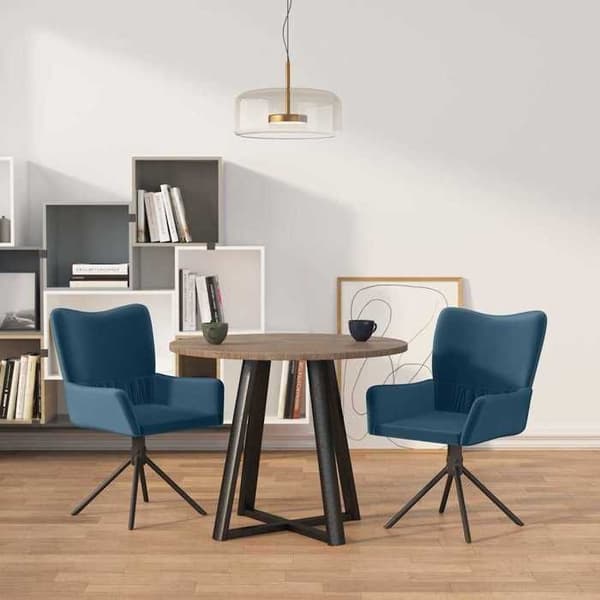 Maison Exclusive - Snurrstolar för matbord, set om 2, Blå Sammet Blå Sammet