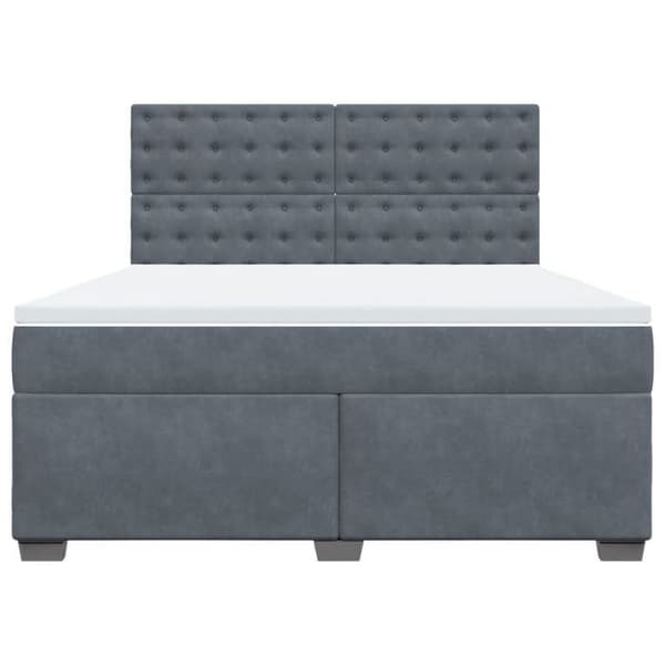 Maison Exclusive - Sengebund med lameller og madras Mørkegrå 180x200cm Velour