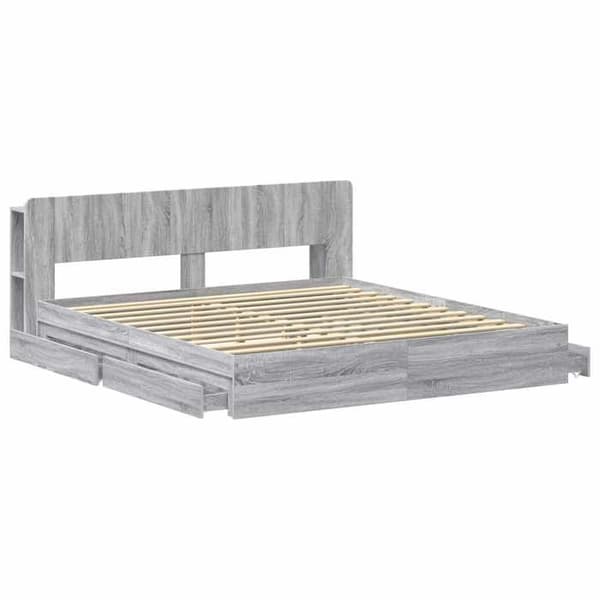 Maison Exclusive - Sängram med förvaring Sonoma grå 200 x 200 cm