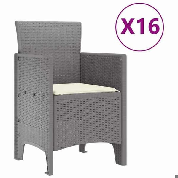 Maison Exclusive - Puutarhakalustesarja tyynyillä 17 kpl PP