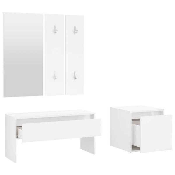 Maison Exclusive - Set med hallmöbler Vit Ingenjörsträ