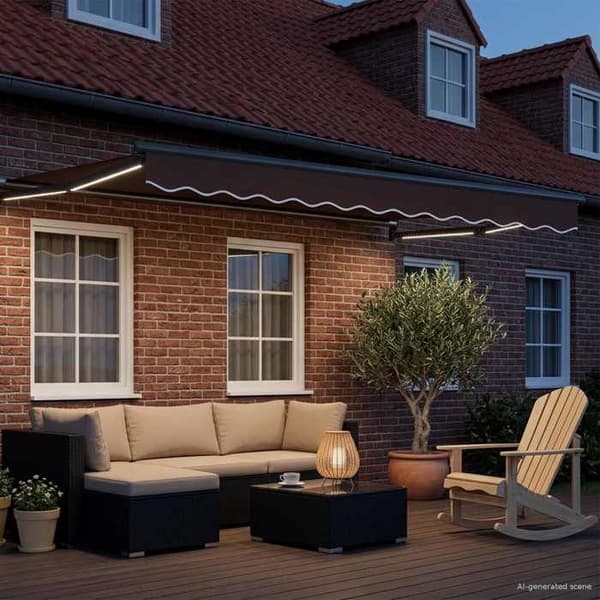 Maison Exclusive - Elektrisk utdragbar markis Brun 3 x 2,5 m