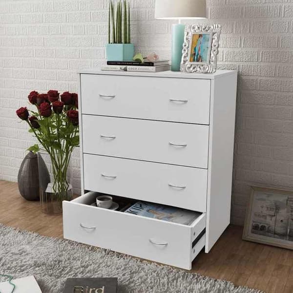 Maison Exclusive - Buffet med 4 skuffer 60x30,5x71 cm Hvid Vit