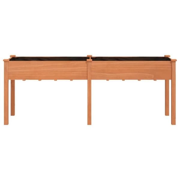 Maison Exclusive - Blomlåda med brun foder 203x53x76 cm massiv furu brun