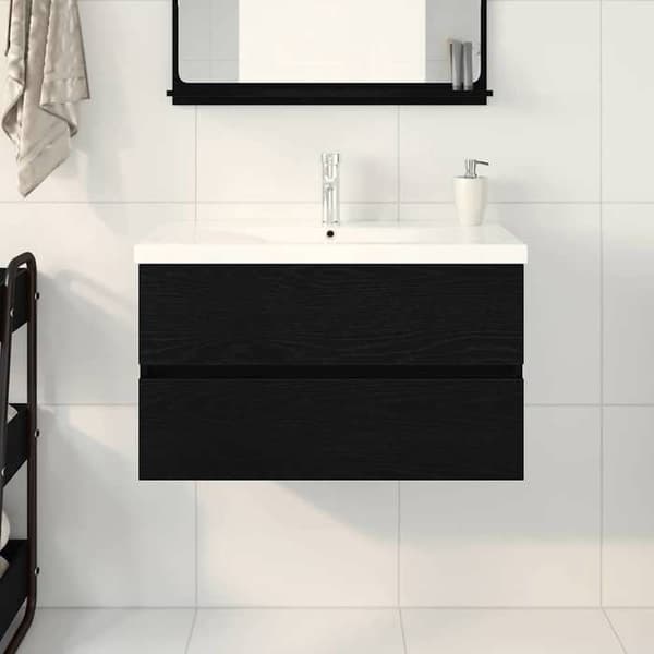 Maison Exclusive - Badeværelsesvaskeskab i sort eg 80 x 39 x 62 cm