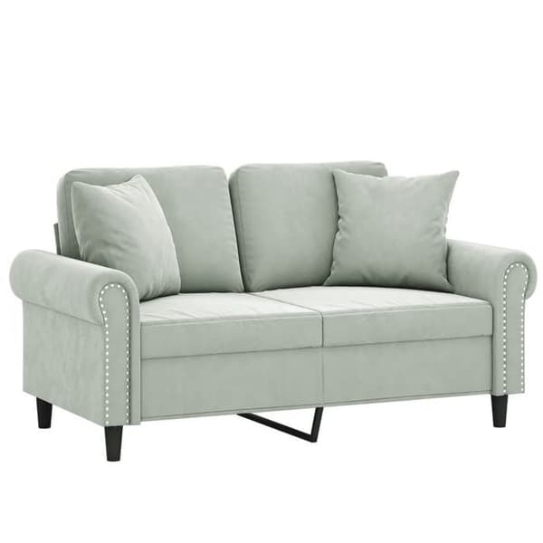 Soffa 2 platser - Maison Exclusive - Ljusgrå sammet - Metallram - 152x77x80 cm ljusgrått