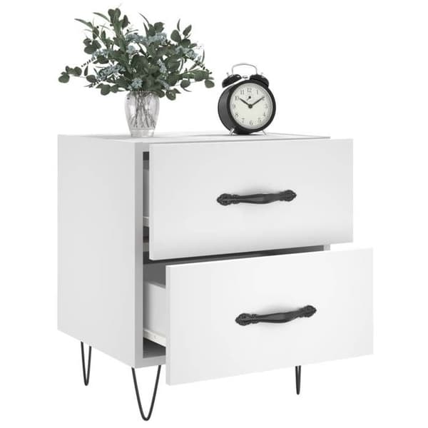 Maison Exclusive - Sängbord 2 st vit 40x35x47,5 cm ingenjörsträ Vit