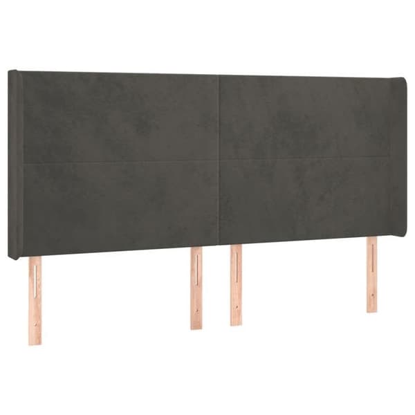 Maison Exclusive - Päätylevy korvilla Tummanharmaa 203x16x118/128 cm Sametti mörkgrå