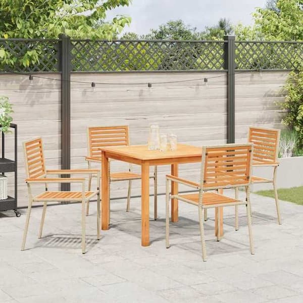 Maison Exclusive - 5-delt have spisebordssæt Beige beige
