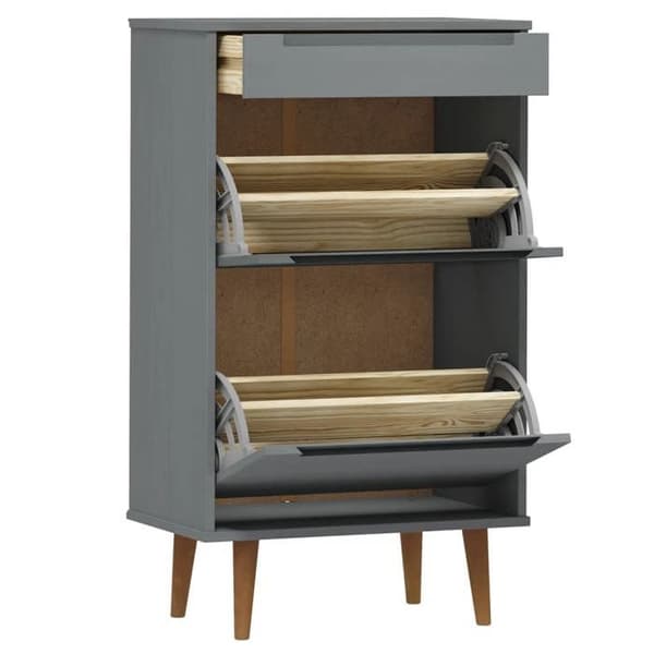 Maison Exclusive - MOLDE Harmaa kenkäkaappi 59,5x35x103 cm Mänty Grå