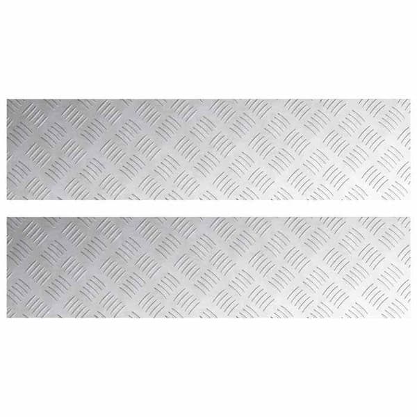Maison Exclusive - Nez de marche 2 pc 100 x 25 cm Silver Aluminium Rektangulär