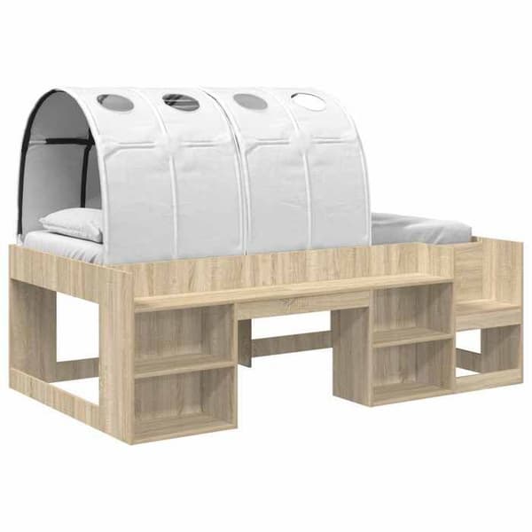 Maison Exclusive - Sängram med tunnel 3 pc Sonoma ek och vit