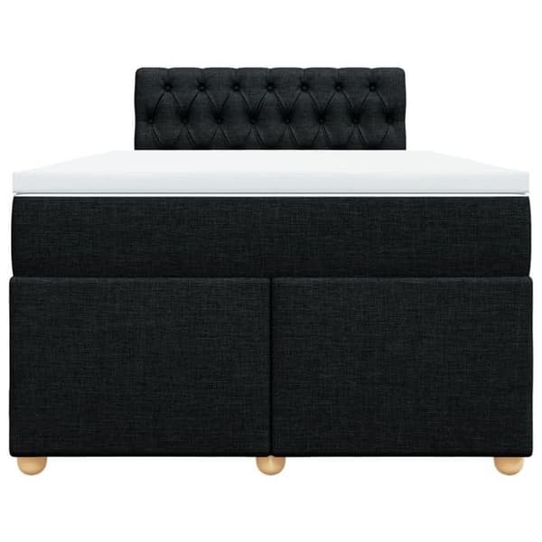Maison Exclusive - Seng med lameller og madras Sort 120x200 cm Stof