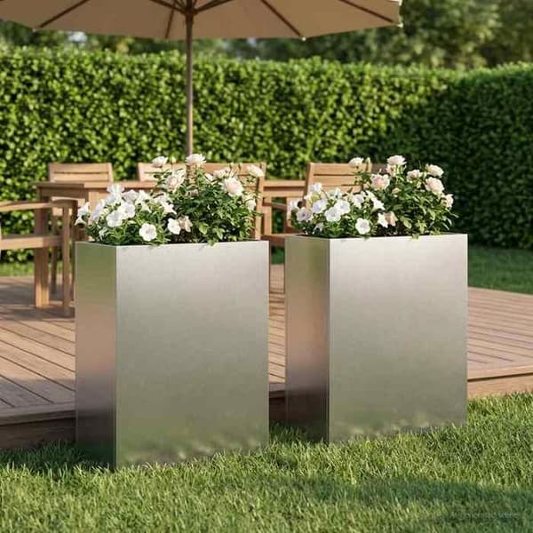 Maison Exclusive - Puutarhakori 2 kpl Hopea 40 x 20 x 50 cm Silver