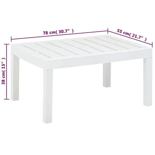Maison Exclusive - Havebord Hvid 78x55x38 cm Plastik Vit