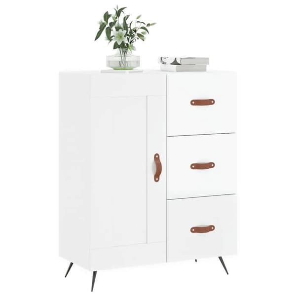 Maison Exclusive - Buffé Vit glänsande 69,5x34x90 cm Ingenjörsträ Vit