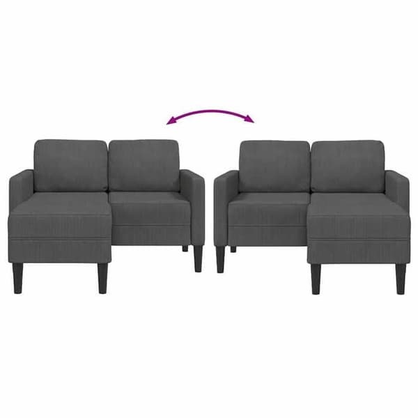 Maison Exclusive - 2-sitssoffa med L-formad divan i mörkgrå 125 cm linne