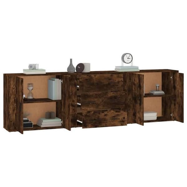 Maison Exclusive - 3 stk. Buffet i røgfyldt egetræ, ingeniørtræ