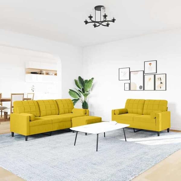 Maison Exclusive - 3-delars soffgrupp med kuddar och sammetstrumpor