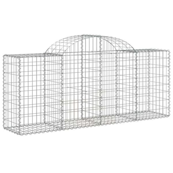 Maison Exclusive - Bågformade gabionkorgar 25 st 200x50x80/100 cm Galvaniserat stål silver-