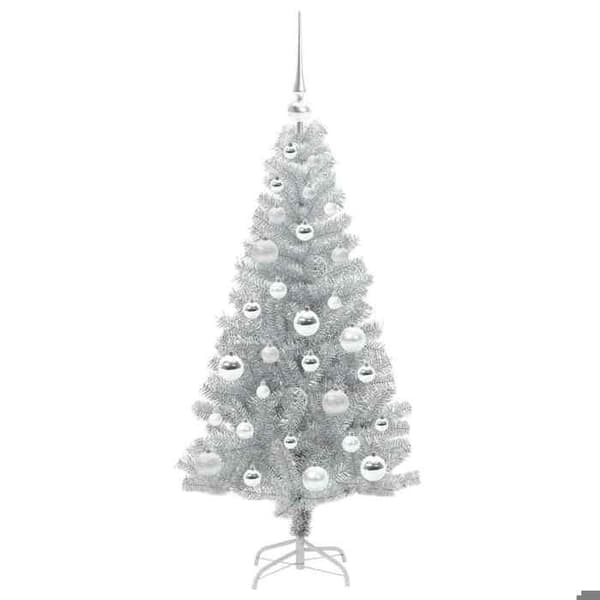 Julgran - EXKLUSIVT HEM - PET - Silver - 120 cm - LED USB Pengar