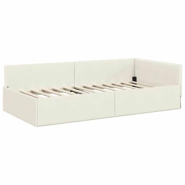 Maison Exclusive - Hörnsängram med madrass Annan 2 st Kräm Sammet Kräm (sammet)