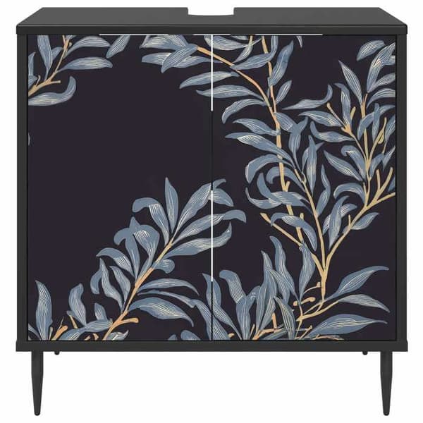 Maison Exclusive - Badeværelsesskab DOKKUM Sort eg 60 x 40 x 61 cm