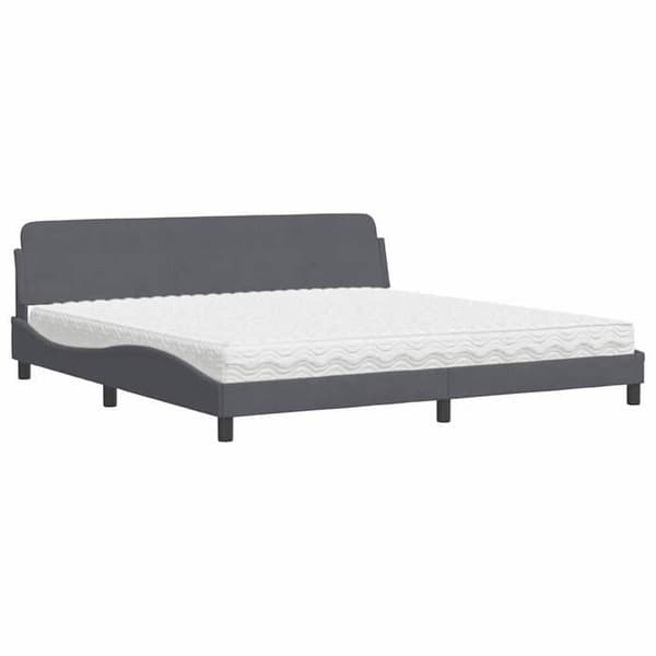 Maison Exclusive - Säng med Dover mörkgrå madrass 200x200 cm sammet