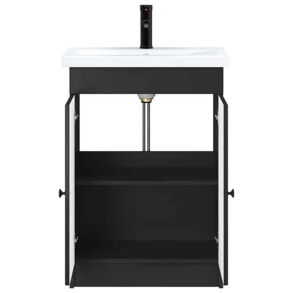 Maison Exclusive - Badeværelsesmøbel sæt Sort 56 x 37,5 x 81 cm Svart