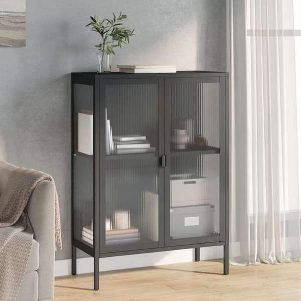 Maison Exclusive - Sort buffet 75x35x105 cm glas og stål