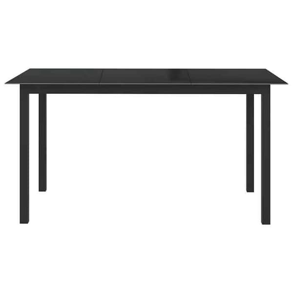 Havemøbel - EKSKLUSIV HUS - 150x90x74 cm - Aluminium - Glasplade - Rektangulær Svart