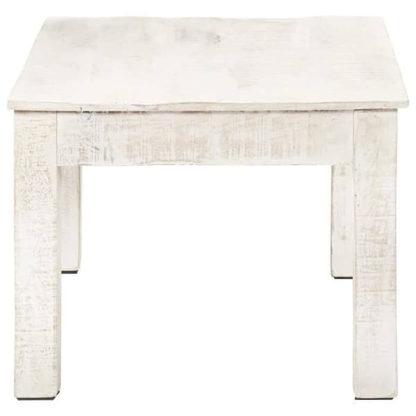 Bord - EKSKLUSIV HUS - 110x60x45 cm - Massivt mangotræ - Kalkhvid - Rektangulær Vit (kalkvit)