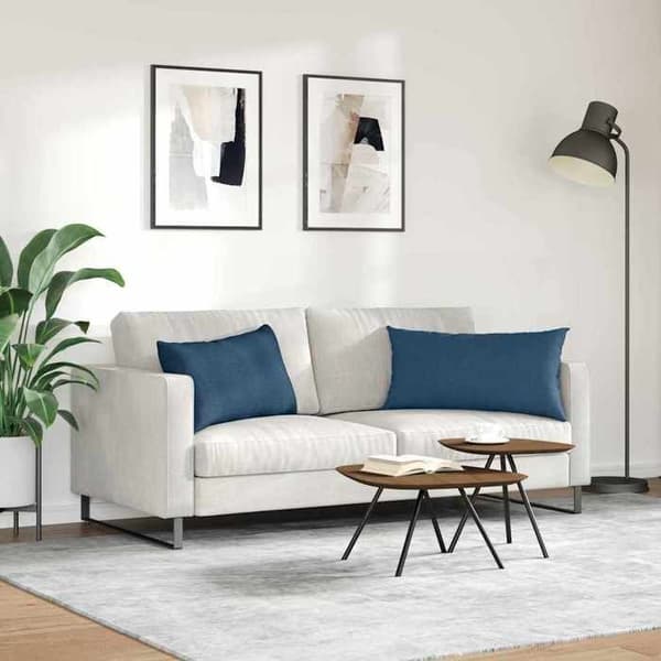 Soffkuddar - EXKLUSIVT HEM - 2 stycken 80 x 40 cm - Blå - Dragkedja - Polyesterfyllning Blå