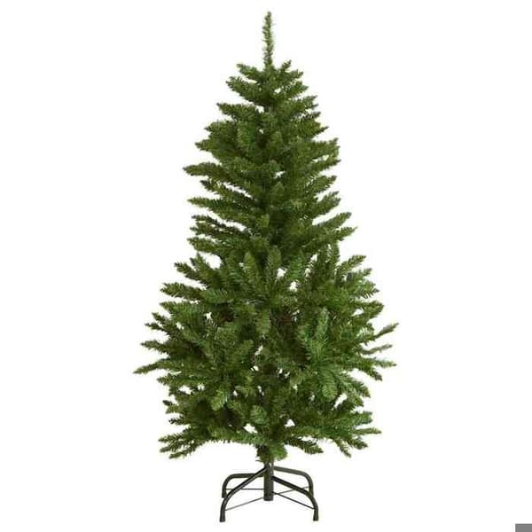 Kunstig juletræ - EKSKLUSIV HUS - 120 cm - 150 LED - 8 tilstande - Dekorative kugler
