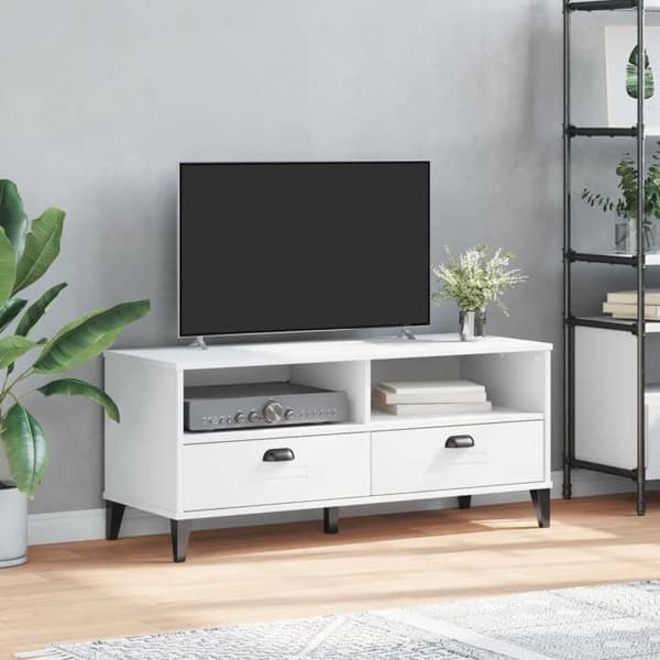 Maison Exclusive - TV-møbel VIKEN hvid ingeniørtræ