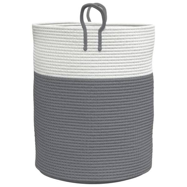 Maison Exclusive - Opbevaringskurv grå og hvid Ø38x46 cm bomuld Grå och vit