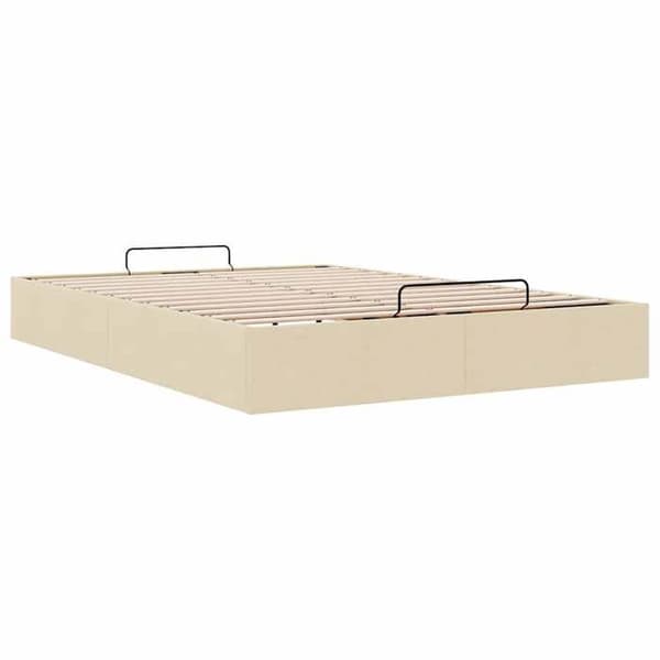 Maison Exclusive - Sängram ottoman utan madrass crème 140x190 cm tyg Grädde