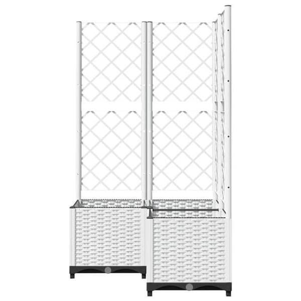 Maison Exclusive - Blomlåda med spaljé Vit 80x80x136 cm PP Vit