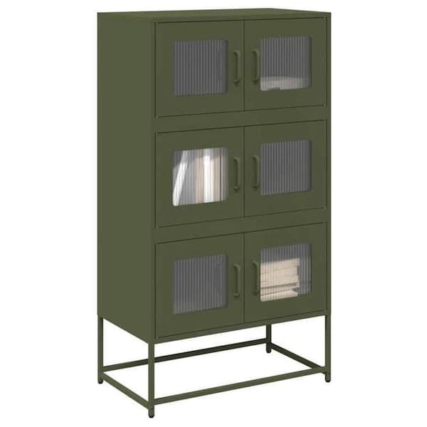 Maison Exclusive - Høj buffet i olivengrøn 68x39x123 cm stål